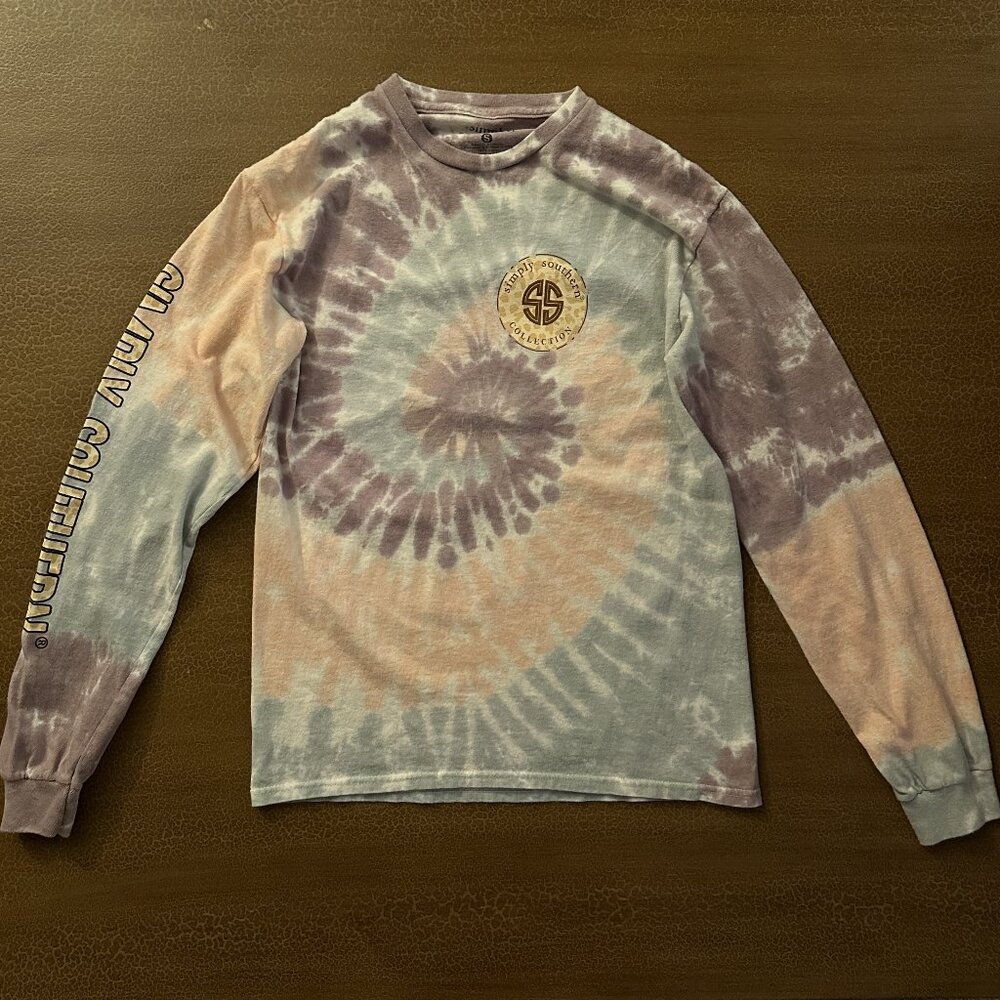 Simply Southern Collection - Tie Dye Long Sleeve TShirt - Sloth - Picture 2 of 4